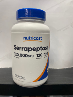 NUTRICOST SERRAPEPTASE - 120,000iu x 120 caps  - SAVE $ 79.95