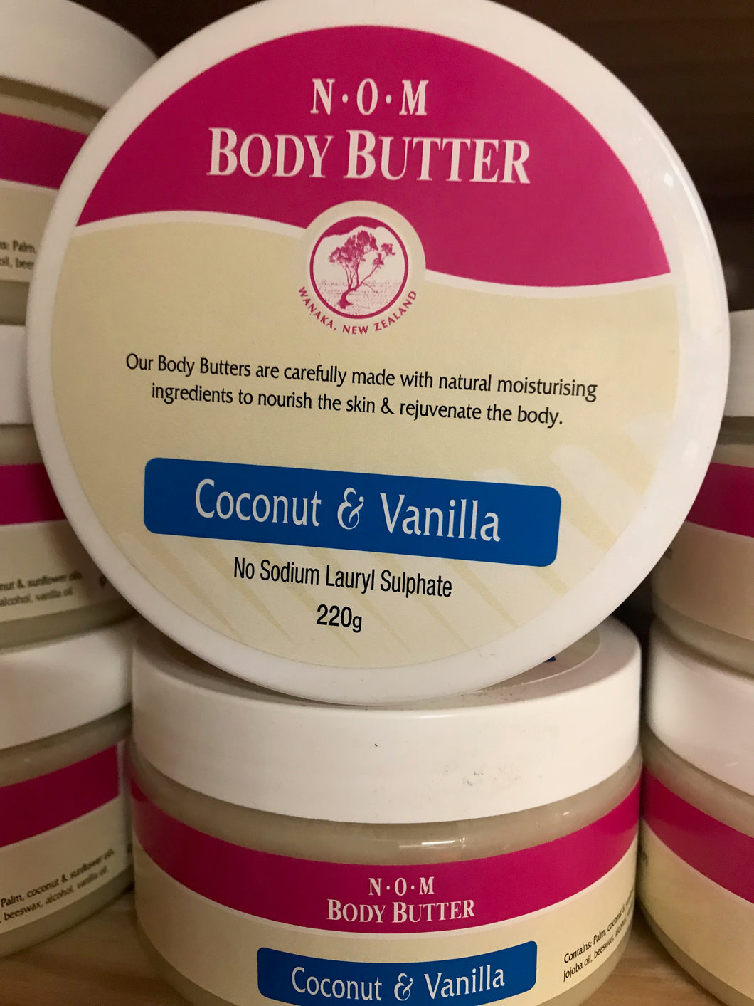 NOM - COCONUT & VANILLA HANDMADE BODY BUTTER - 220gm